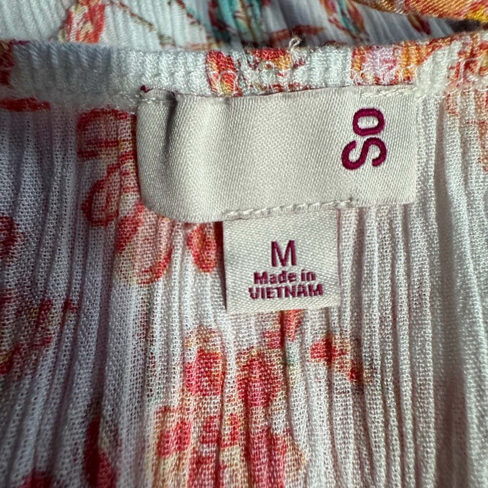 (M) SO Peach Floral Spaghetti Strap Stretch Skirt Maxi Dress - Picture 5 of 7